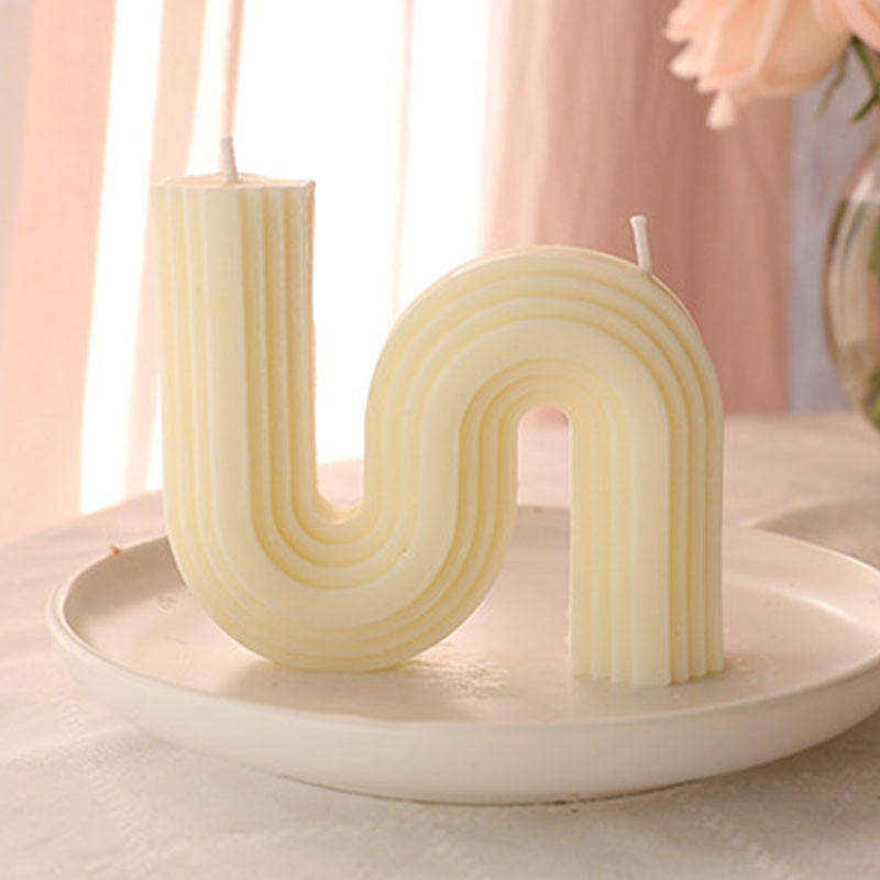 Geometric S Shaped Pillar Soy Candle