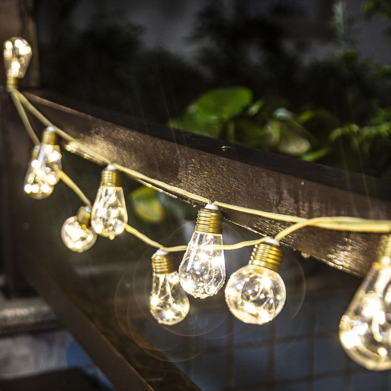 Home Decoration String Lights with Braided Rope rugby shape bulb 10L led