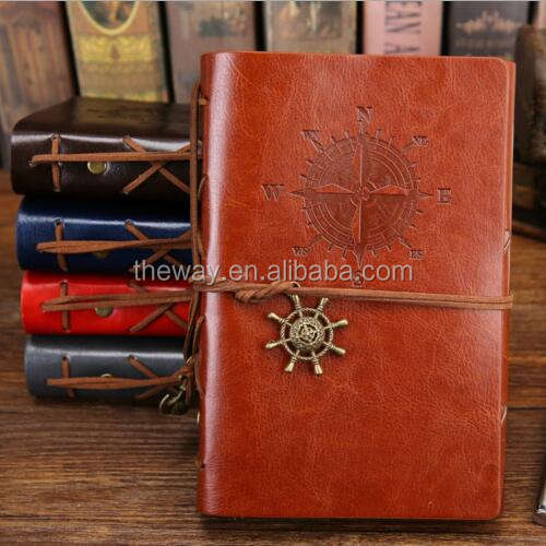 Vintage Leather writing notebook refillable paper diary