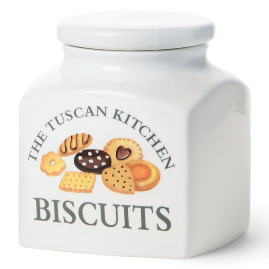 Tuscan Kitchen Porcelain Square 3.5L Cannister Biscuits