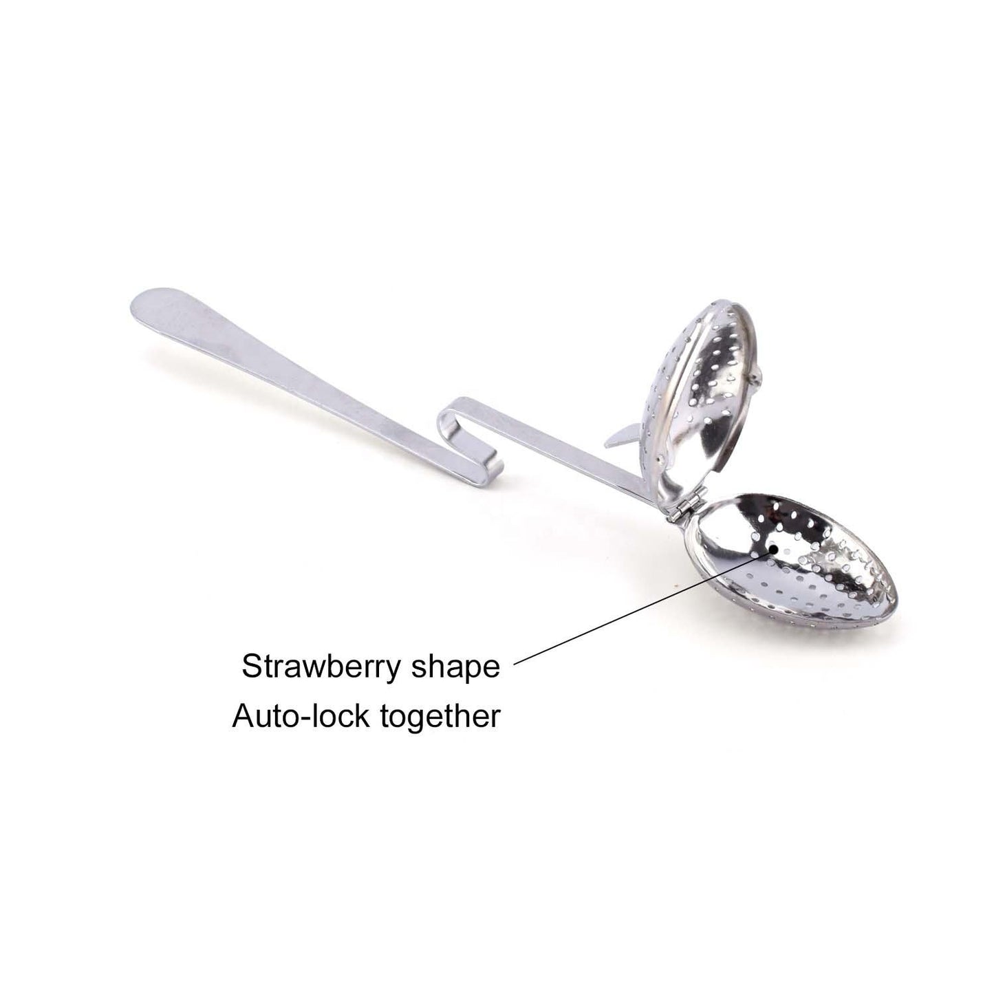 Strawberry Shape Stainless Steel Tea Steeper With Z-Shape Handle Gold