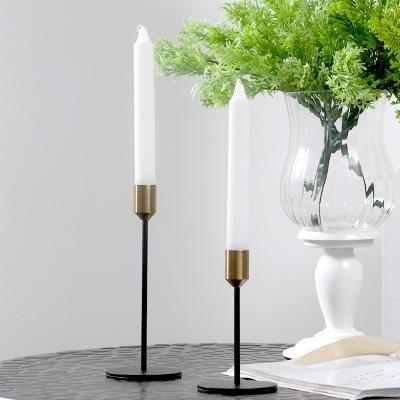 Metal plating/painted candle holder set