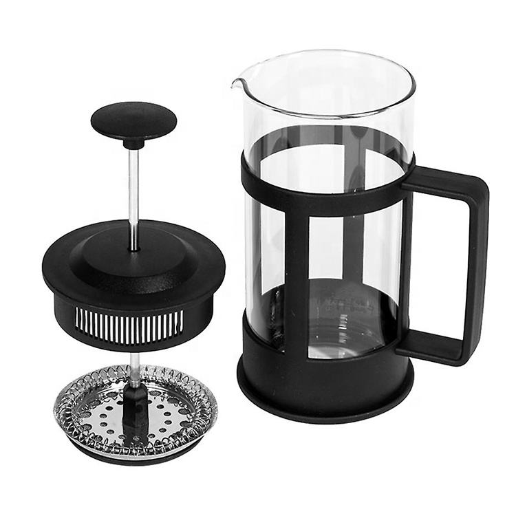 350ml Black Plastic Case Coffee Press High Temperature Resistance Glass Press Coffee Maker French Press