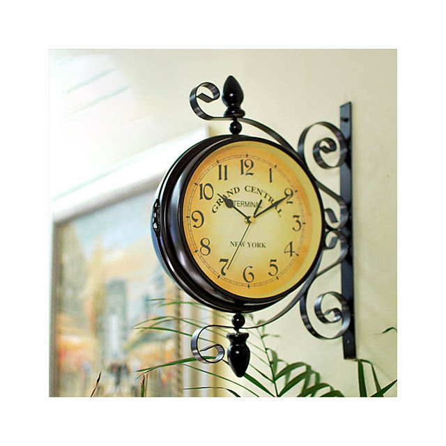 Double-sided wall clock