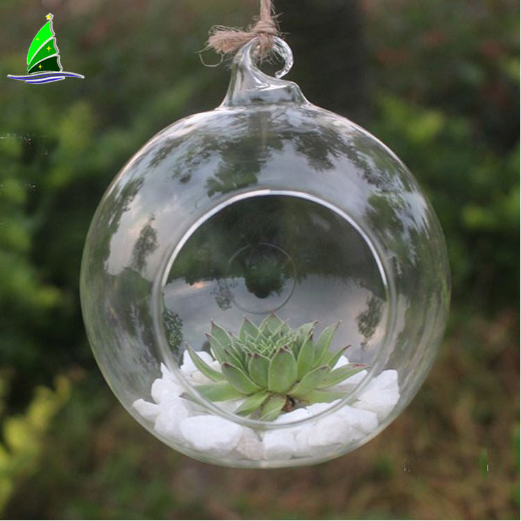 glass hanging plant ornament   dia 10 cm