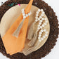 Natural Pastoral Wooden Bead Rope Tassel Napkin Ring