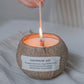 Coconut Candle - Natural Scented Soy Wax Candle in Coconut Shell Holder for Aromatherapy and Home Decor