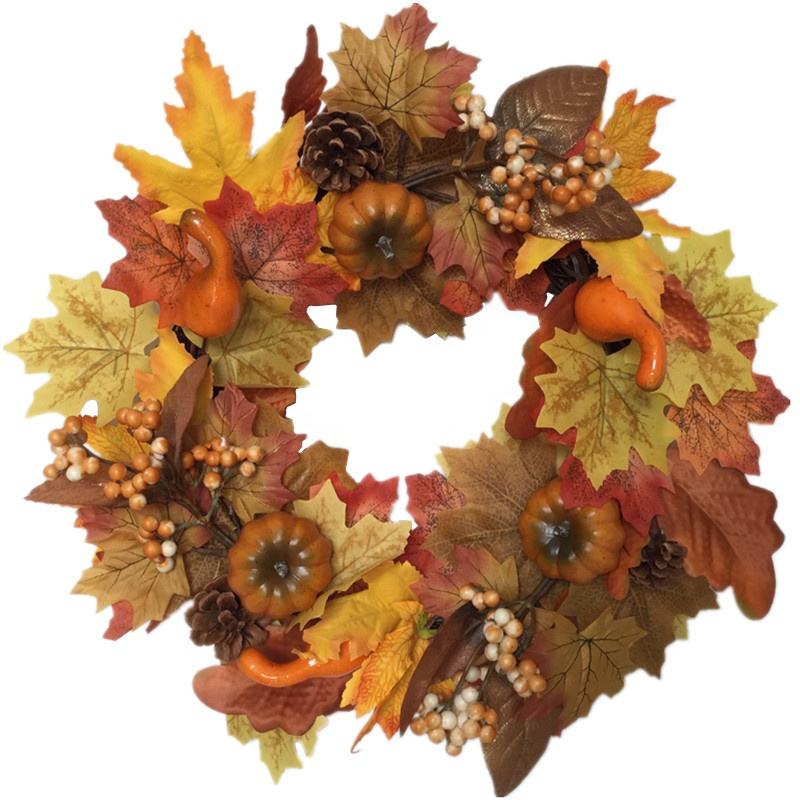 Chrysanthemum pumpkin Berry Maple Leaf Wreath?43CM