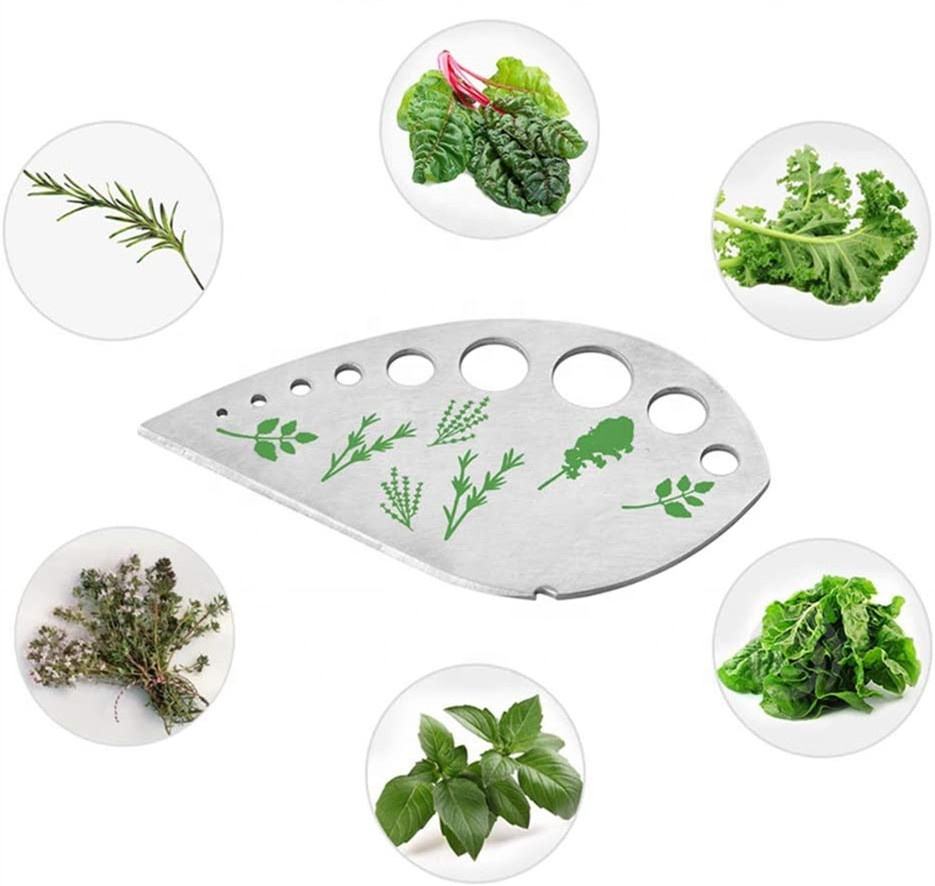 Steel Herb Stripper - 9 Holes Kitchen Tool for Herb Leaf Stripping, Metal