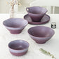 Elegant 21.3cm Divinity Purple Square Serving Plates, Set of 4 - Luxury Crackle Glaze Ceramic, Sustainable, Perfect for Home, Hotel, Restaurant