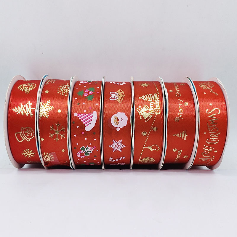 Grosgrain Christmas ribbon  5 yards per roll  Red 25mm