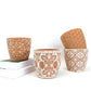 Orange Pattern Ceramic Flowerpot - Modern Design Style, Tabletop Vase, Eco-Friendly, 13.5x13.5x12.5cm