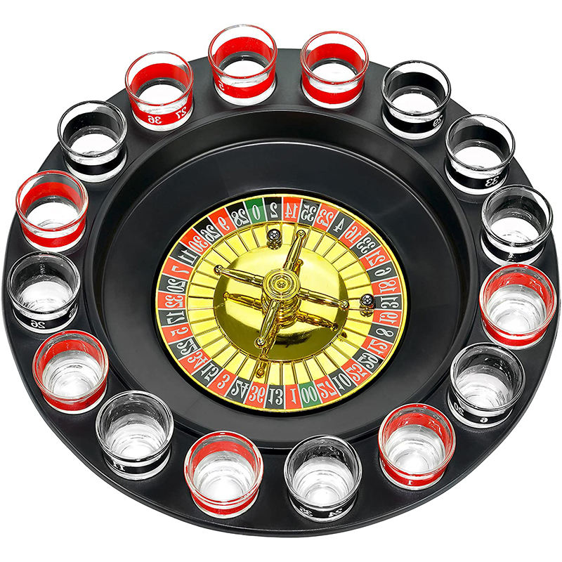 16 shot glass casino machine roulette drinking game for drinking roulette wheel party