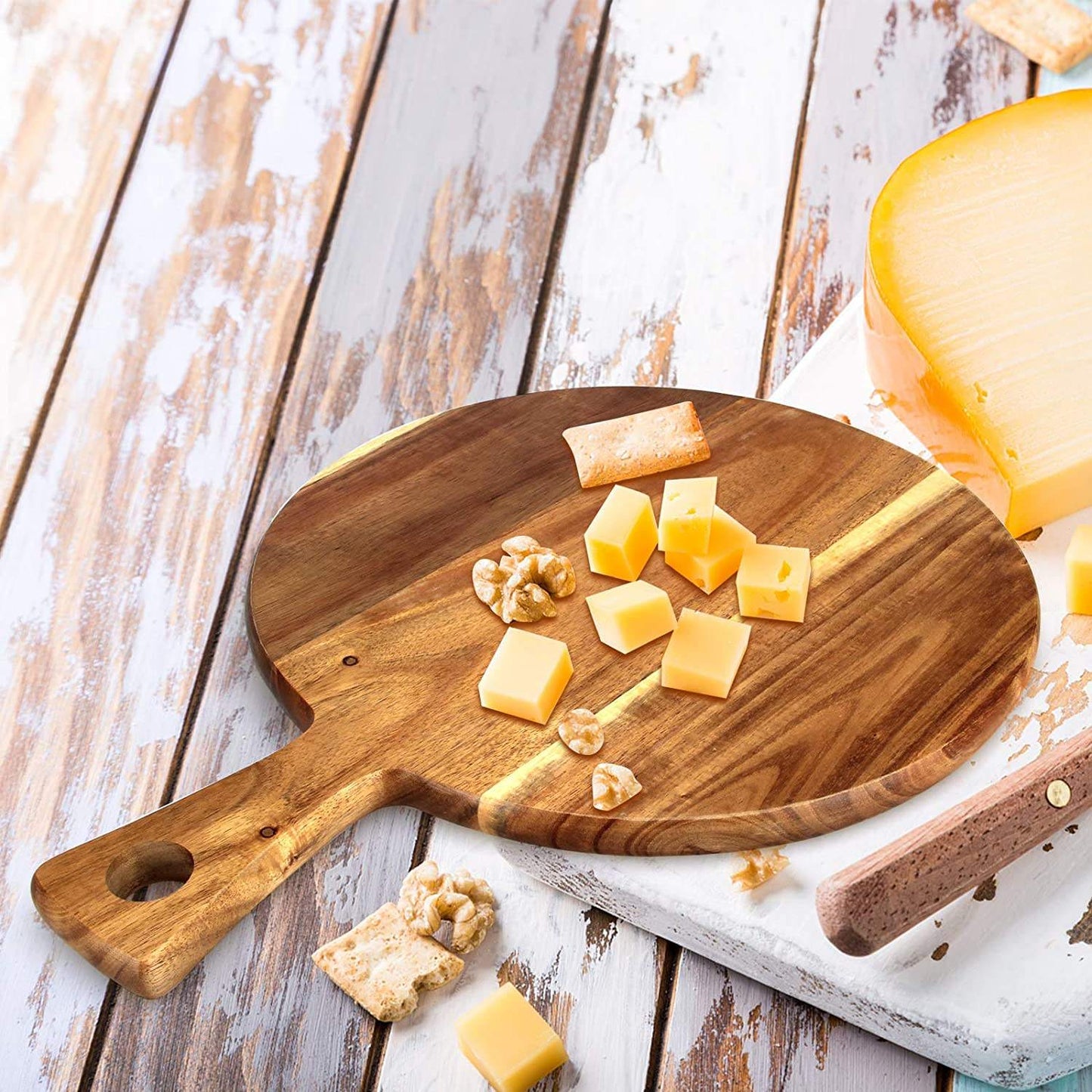 Round Acacia Wood cutting board Cheese Board Chopping Boards for Kitchen