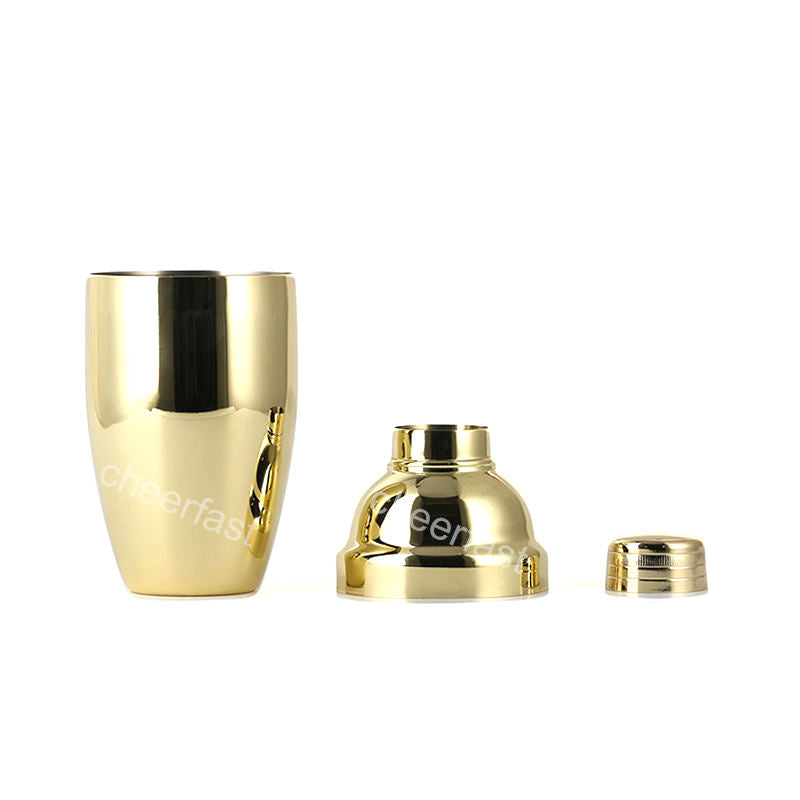 Luxurious Matt Gold 550ml Cocktail Shaker - Premium 304 Stainless Steel, Durable & Sustainable Bar Tool