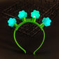 Halloween Christmas Clover Five-pointed Star Bulb Plastic Hairband Glow Light Up Led Headband