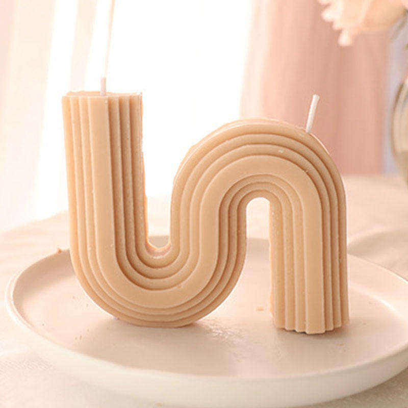 Geometric S Shaped Pillar Soy Candle