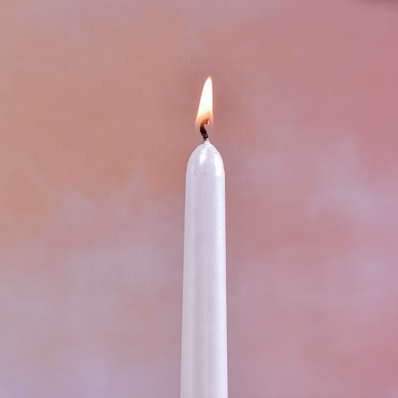 Wholesale European style Odorless and smokeless tall taper candles electroplating color candle