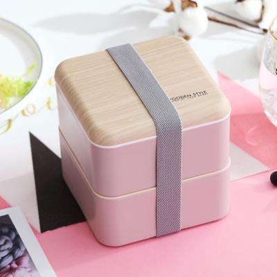 2 layered Bento lunch box with cutlery