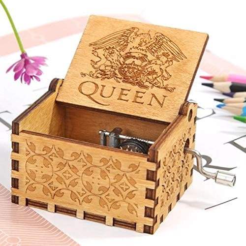 Queen Theme Wooden music box 65*51*42mm