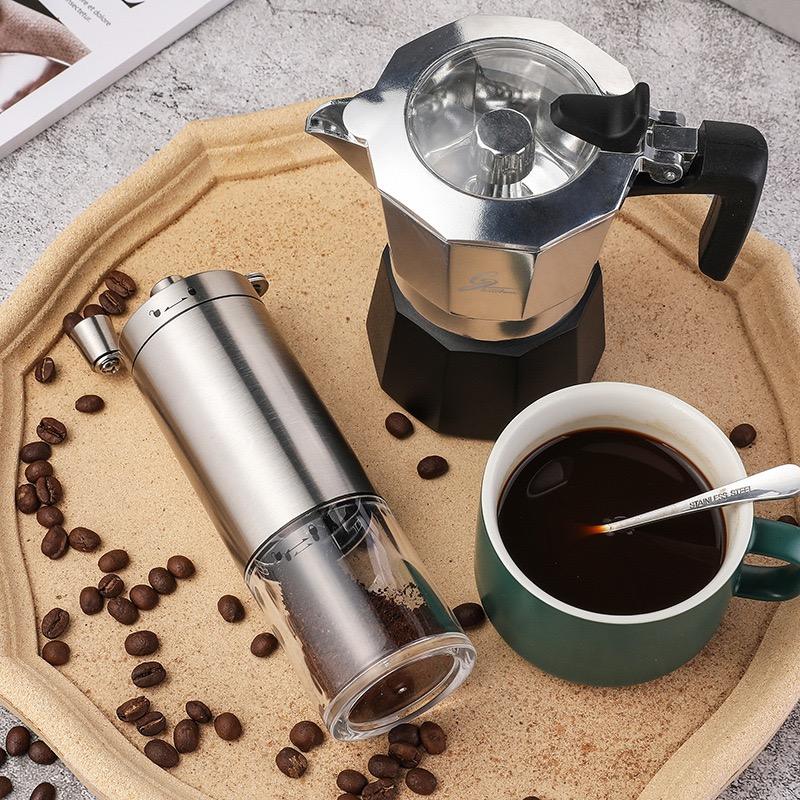 Stainless Steel Conical Burr Flour Mill Manual Coffee Grinder With Adjustable Settings