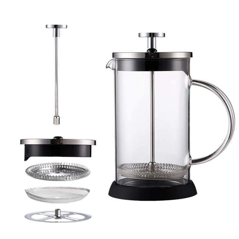 1000ml mini manual high borosilicate glass with lid French press coffee maker