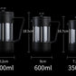 Coffee Tea 350ml French Press Plastic Black Heat-resistant Borosilicate Glass French Press Coffee Maker