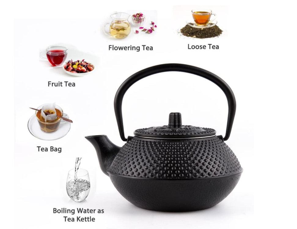 0.9 LITRE CAST IRON TEAPOT BLACK