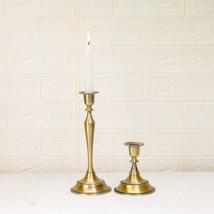 Gold Metal Candle Holder Set of 3 ( 23cm;28cm;33cm High)