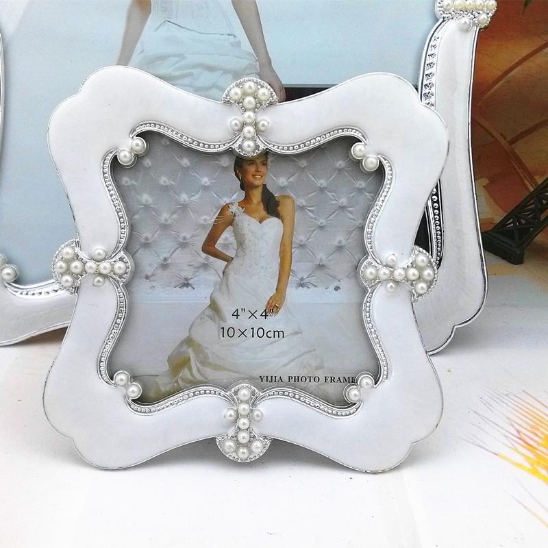 Resin silver edge photo frame pearl photo frame Diamond sparkling frame