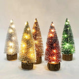 Pink Eco-friendly Pine Needle LED Table Mini Trees Artificial Colorful Mini Christmas Tree with Lights 12cm