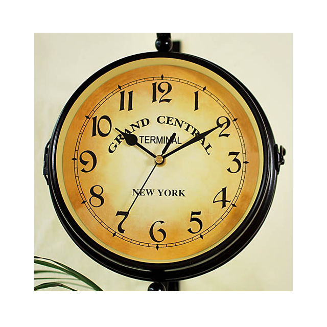 Double-sided wall clock