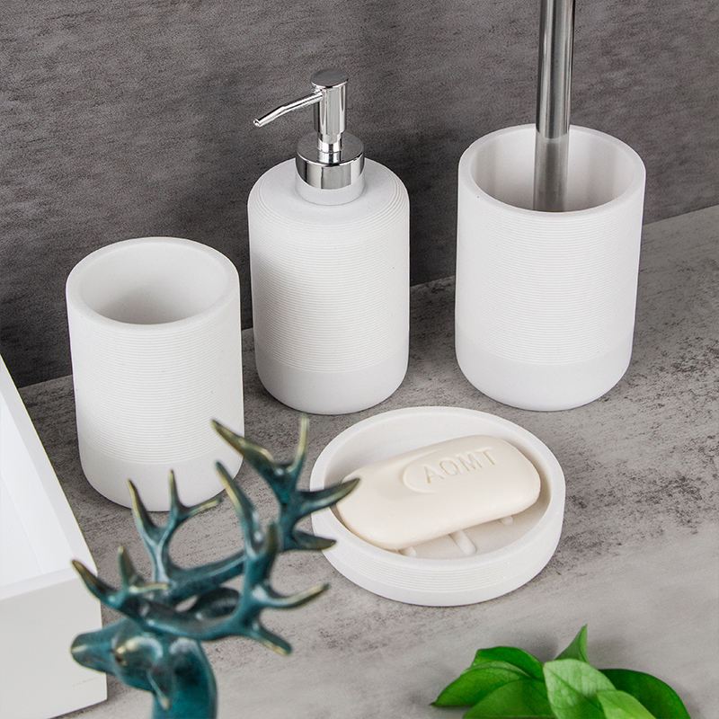 White Sandstone Soap Dispenser