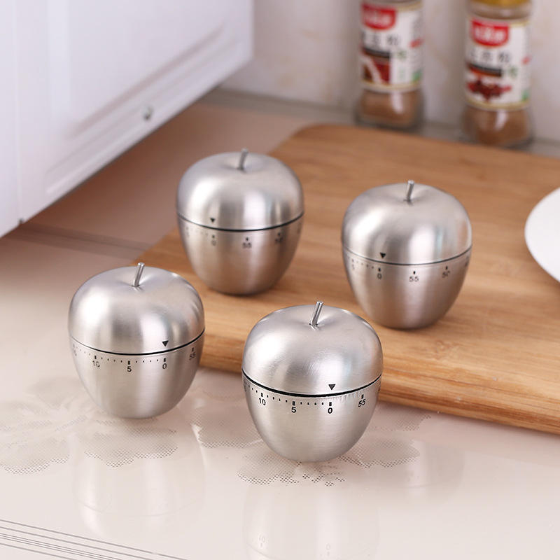 Egg Shape 60 Minutes Timer Kitchen Tools Stainless Steel Rotating Alarm Count Down Mechanical Timer