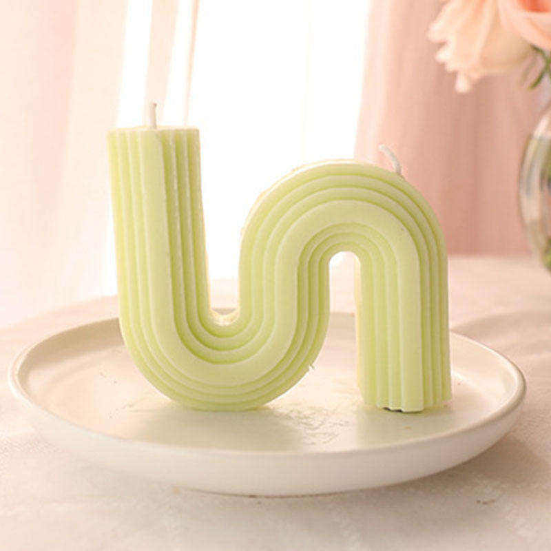 Geometric S Shaped Pillar Soy Candle