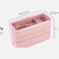 3 layers lunch box Pink