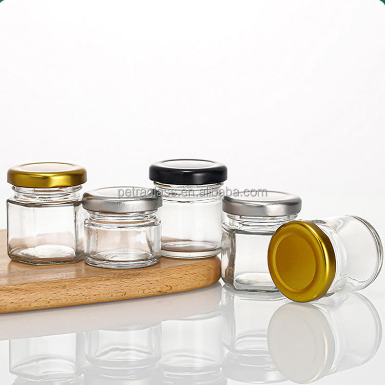 40ml Round Clear Empty Bird's Nest Jam Spice Jelly Bottle Mini Caviar Honey Glass Jars