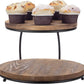Burnt Wood Cupcake Holder Stand with Black Metal Frame