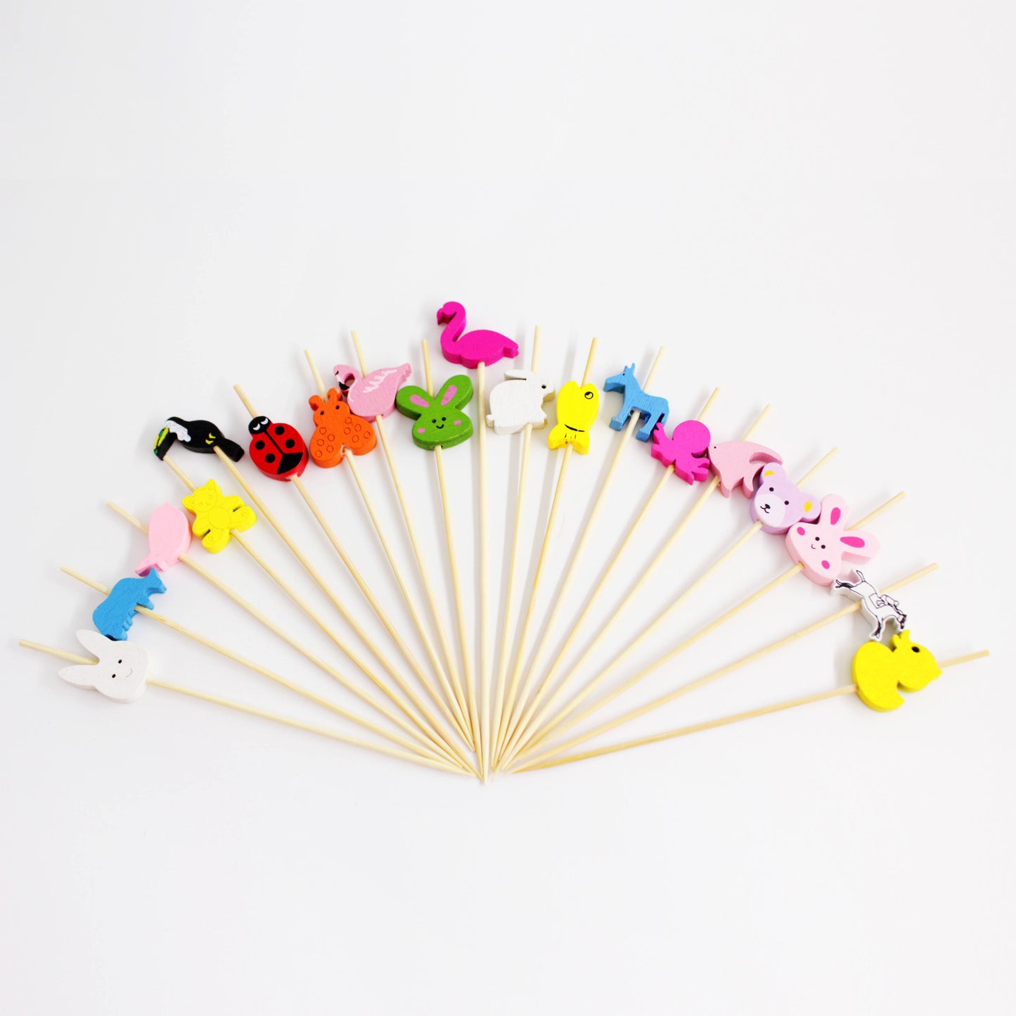 Red Flamingo Tropical Luau Beach Cocktail Party Picks Wooden Picks