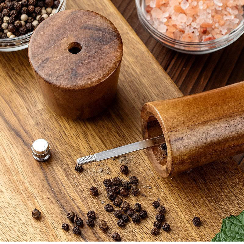 Wooden small waisted salt and pepper mill set of 2, 5*5*21.5cm