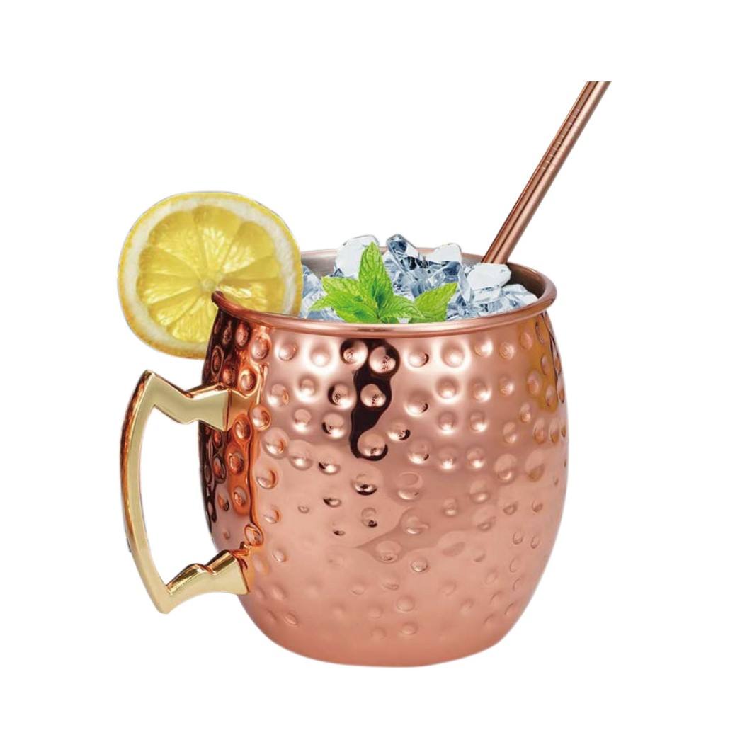 Moscow Mule Rosegold 500ml Hammered Barrell Copper Plated Cups