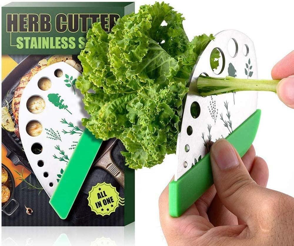 Steel Herb Stripper - 9 Holes Kitchen Tool for Herb Leaf Stripping, Metal