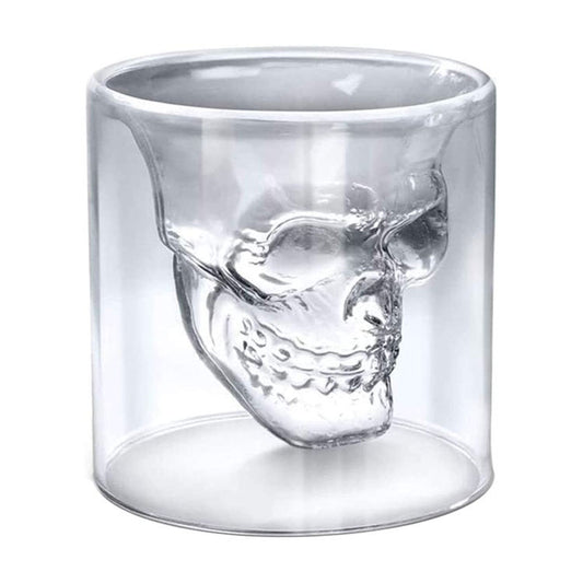 Handmade Double Walled Skull Shot Glass - 25ml Halloween Party Shot Glass, American Style