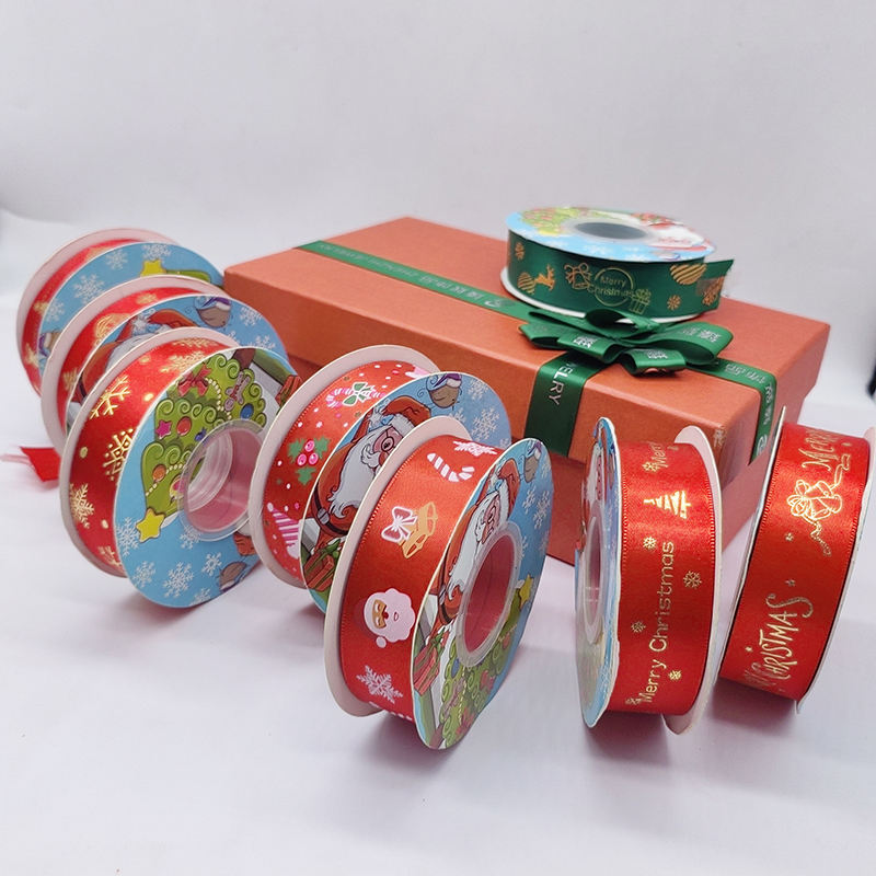 Grosgrain Christmas ribbon  5 yards per roll  Red 25mm