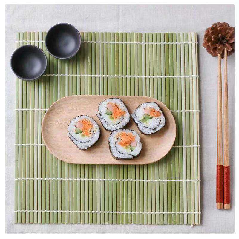 New Popular Healthy Sushi Roll Food-grade Bamboo Sushi Rolling Mat Custom Size Sushi Roll Making Kit for Home