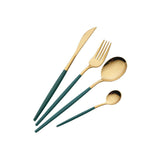 Portugal-Gold & Green Cutlery Set