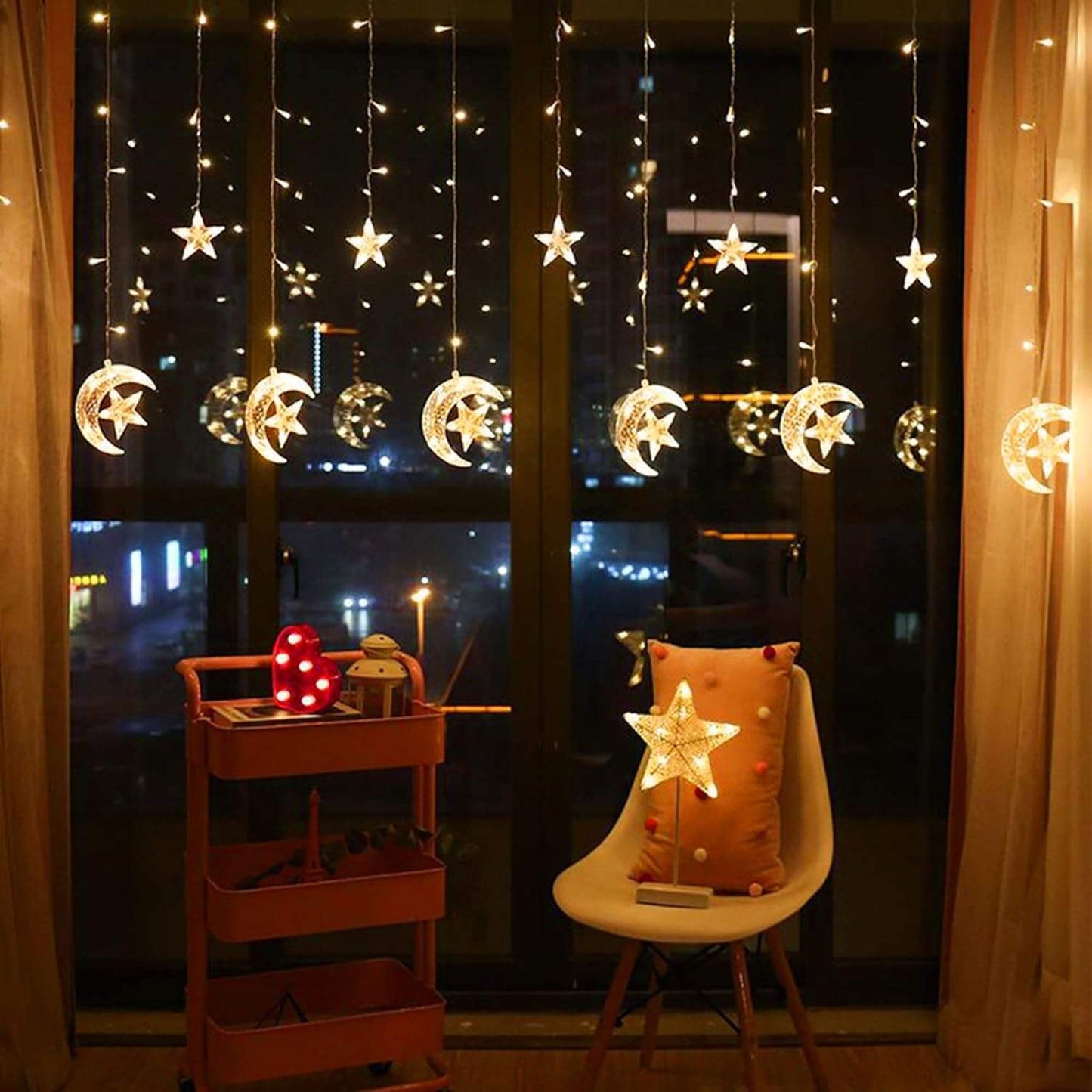 LED moon Star String Lights