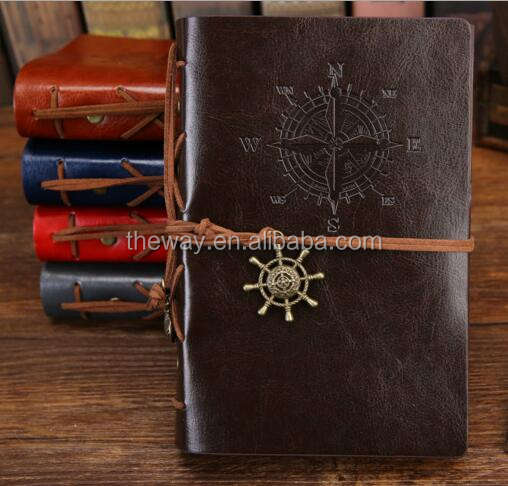 Vintage Leather writing notebook refillable paper diary