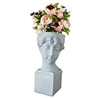 Cement head pot vase home decorative modern plant