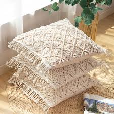 Concise Throw Pillow Cover Macrame Cushion Case Decorative Pillowcase for  Home Couch Macrame